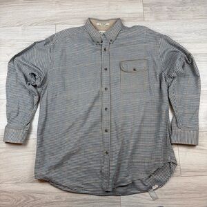 Orvis Men’s Signature Long Sleeve Navy Checkered Outdoor Button Down Size L